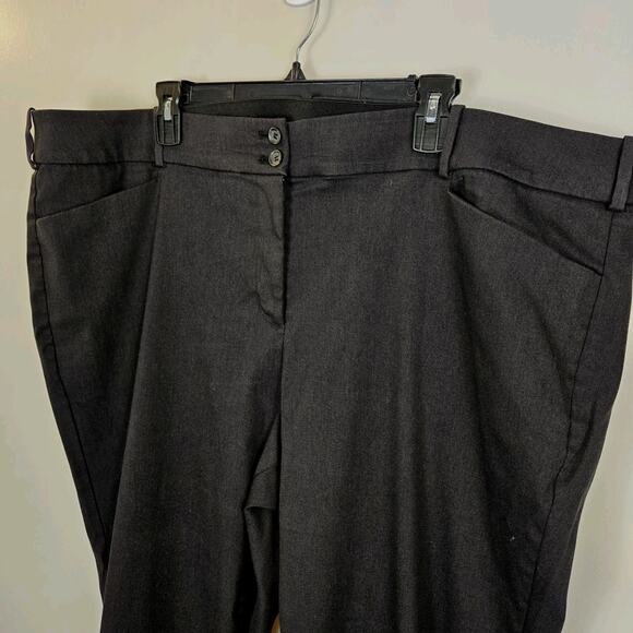 Lane Bryant Plus Size 28 Black Wide Leg Career Dress Pants 2 Button Classic - Picture 2 of 5